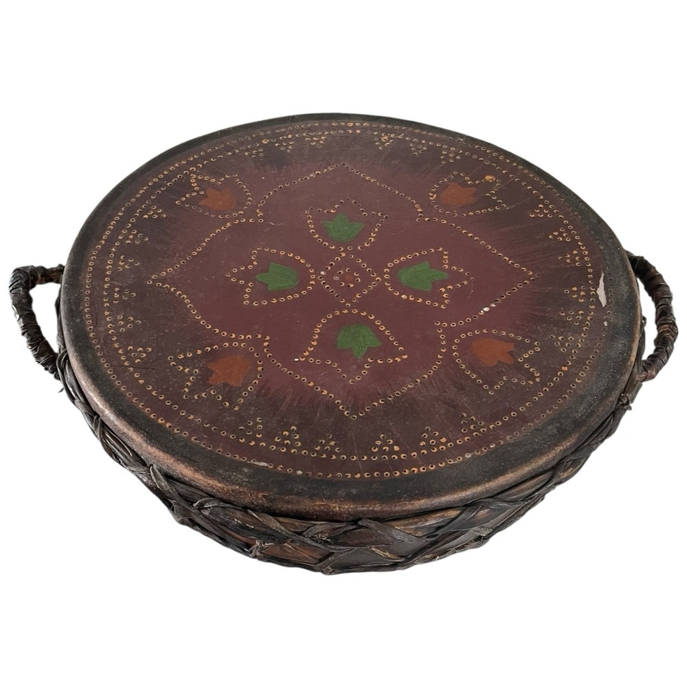 Large Genuine Antique‎ African Bowl Pot Hand Drum 16" Tribal Folk Art Percussion